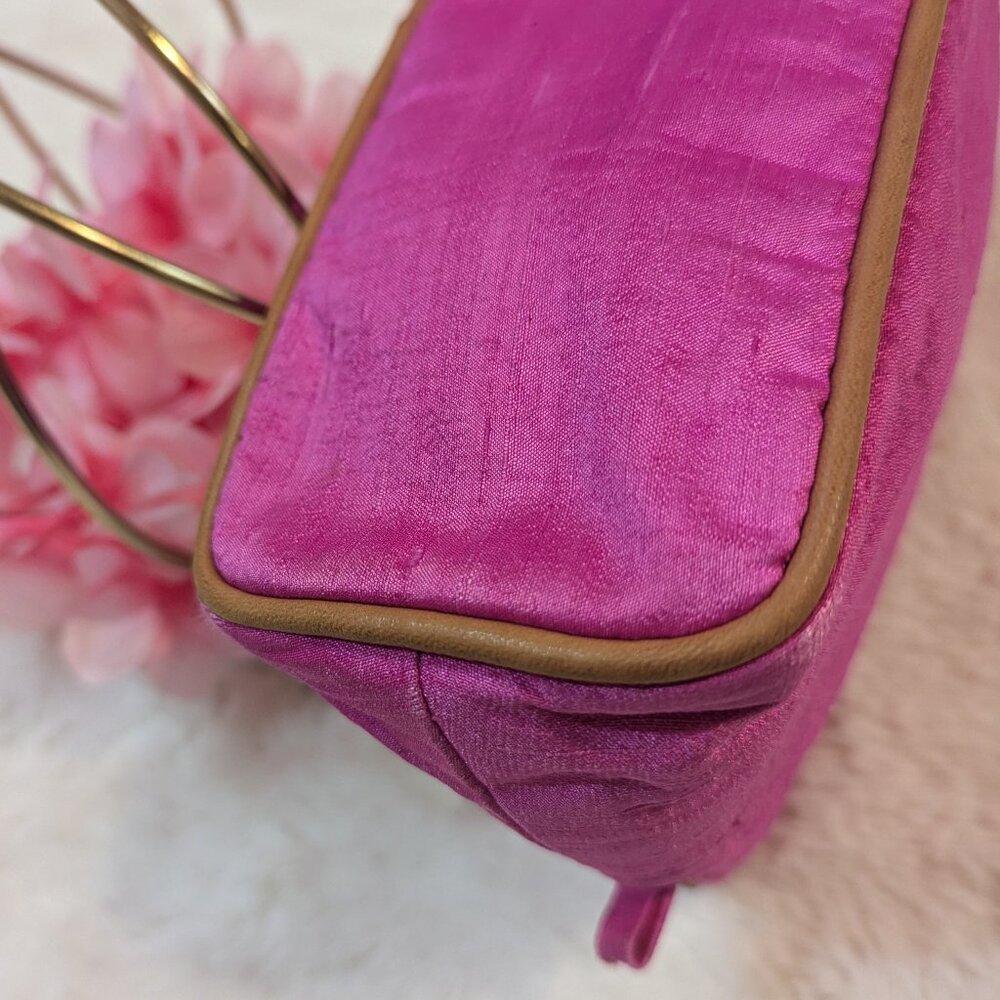 Hermes Hot Pink 100% Silk Bolide Pouch/ Bag - Picture 7 of 16